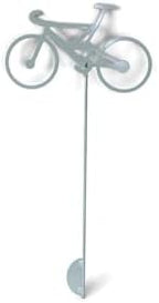 Hobby and Leisure Style Rustic or Powder Coated Metal Garden Stake or Stand (Bicycle 23" Tall Including Stake, Mint White) - Image 3