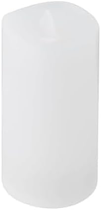 Mikasa LED Wax Pillar Candle, 3 x 6 Inch White Flameless Candle with Dancing Flame Effect, 5-Hour Timer, Battery Operated Candle for Home Decor and Table Decor by Mikasa