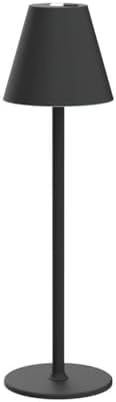 Timjorman Modern LED Cordless Table Lamp, 4000mAh Rechargeable Battery, 3 Level Brightness Night Light, Metal Shell, Minimalist Design, for Couples Dinner/Coffee Table/Restaurant/Bedroom, Black - Image 2