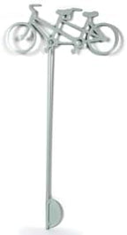Hobby and Leisure Style Rustic or Powder Coated Metal Garden Stake or Stand (Tandem Bicycle 23" Tall Including Stake, Mint White) - Image 2