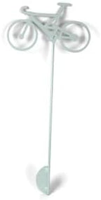 Hobby and Leisure Style Rustic or Powder Coated Metal Garden Stake or Stand (Bicycle 20" Tall Including Stake, Mint White) - Image 2