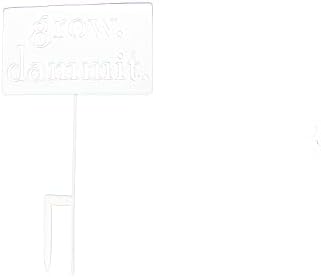 Grow. Dammit. Metal Garden Stake 20 to 28 Inches Tall (Large 28", White) - Image 2