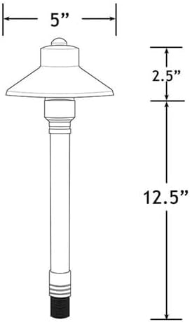 VOLT Flat Hat 12V Copper Mini Path Light (5" Shade, 15" Tall) - Image 5