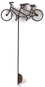 Hobby and Leisure Style Rustic or Powder Coated Metal Garden Stake or Stand (Tandem Bicycle 23" Tall Including Stake, Naturally Rusted) - Image 2