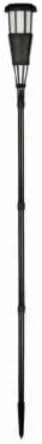 Solar Flickering Flame Tiki Torch - Black - 62 in. - Durable Plastic by Unknown