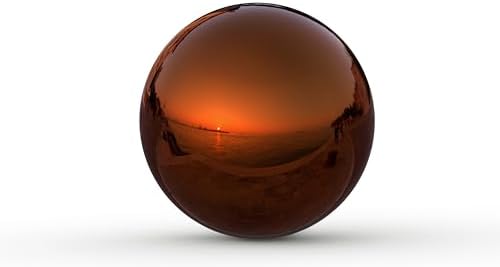 Lulu Decor, Dark Copper Stainless Steel Gazing Mirror Ball Size 12 with Stand - Image 5