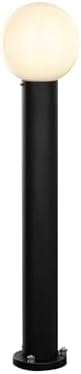 35.5" Outdoor Post Light, Modern Outside Bollard Light with Opal Glass Globe, Black Aluminum Pathway Lamp Post Light for Walkway Driveway Patio Garden, Hardwired, E26 Bulb Not Included - Image 5