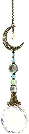 Crescent Moon Crystal Sun Catcher, LG 40mm by HandmadeCrystalHangings