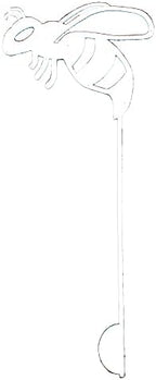Bugs, Bees and Butterfly Garden Yard Stake Sign 20 to 33 Inches Tall (Bee Stake 22" Tall, White Speckled) - Image 2