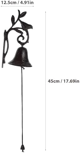 Generic Vintage Cast Iron Garden Door Bell with Hand-Waving Bird Design, Wall Mounted Rustic Outdoor Porch Bell for Home and Yard Decor - Image 2