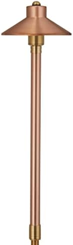 VOLT Flat Hat 12V Copper Path Light (7" Shade) & 3W 2700K G4 LED Bulb - Image 2