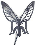 Bugs, Bees and Butterfly Garden Yard Stake Sign 20 to 33 Inches Tall (Small Butterfly Stake 22" Tall, Metallic Blue Gray) by Handmade