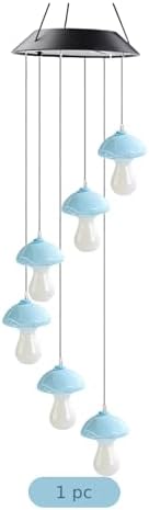 Christmas Garden Decoration: Mushroom Solar Wind Chime Light, 35 In/89 Cm Color Changing Outdoor Decor, Cute Design Gift For Patio - Image 3