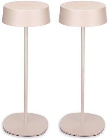 TORCHSTAR 2-Pack LED Rechargeable Table Lamps, 2700K, Beige by TORCHSTAR
