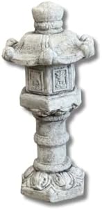 Asian Pagoda Statue Oriental Lantern Outdoor Sculpture Garden Figurine Painted Zen Ornament Japanese Pagoda Figure Yard Decoration Concrete Statuary Lawn Art by Unknown