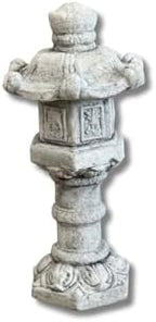 Asian Pagoda Statue Oriental Lantern Outdoor Sculpture Garden Figurine Painted Zen Ornament Japanese Pagoda Figure Yard Decoration Concrete Statuary Lawn Art by Unknown