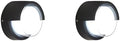 2-Pack Black Circular Aluminum Outdoor Wall Sconces by Scpitw