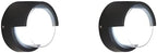 2-Pack Black Circular Aluminum Outdoor Wall Sconces by Scpitw
