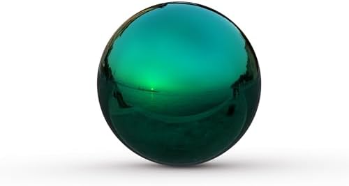 Lulu Decor, Light Green Stainless Steel Gazing Mirror Ball Size 12 with Stand - Image 3