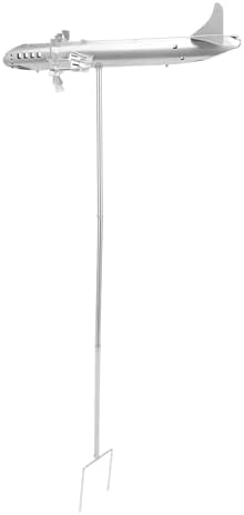 SUNGOOYUE Sturdy Metal Construction Airplane Windmill Spinner for Garden Yard Decor, Versatile Installation for Front Yards and Pillars - Image 4