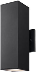 mirrea 12" Modern Outdoor Porch Light in 2 Lights, Matte Black, 1 Pack by mirrea