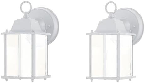 WISBEAM White Outdoor LED Wall Lantern, 2 Packs Outdoor Porch Light Fixture, Aluminum Housing Plus Glass, Wet Location Rated, ETL Qualified, 3000K by WISBEAM