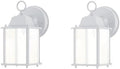 WISBEAM White Outdoor LED Wall Lantern, 2 Packs Outdoor Porch Light Fixture, Aluminum Housing Plus Glass, Wet Location Rated, ETL Qualified, 3000K by WISBEAM