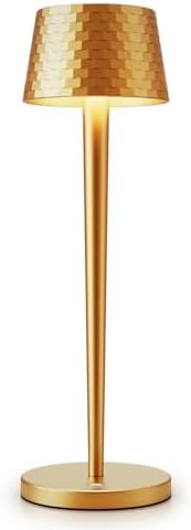 Cordless Table Lamps Rechargeable, 6000mAh Battery Operated LED Desk Lamp Outdoor Waterproof Portable Touch Dimmable Table Night Light for Patio Restaurant Dining (Gold) by Tpczqj