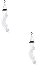 2pcs Color Changing Solar Led Snowflake Wind Chime Light for Decoration Wind Bell Light Holiday Present for Friends Family by BEBEMOKO