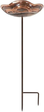 BB-11-S Dara Birdbath with Stake, Copper, Roman Bronze by Oakestry