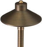 VOLT Flat Hat 12V Solid Brass Path Light (7" Shade, 24" Tall), Bronze - Image 3
