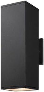 mirrea 14" Modern Outdoor Porch Light in 2 Lights, Matte Black, 1 Pack by mirrea