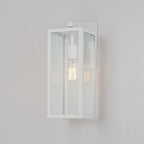 Globe Electric 44836 Bowery 1-Light Outdoor Indoor Wall Sconce, Matte White, Clear Glass Shade - Image 6
