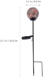 Milisten Waterproof Solar Garden Yard Light, Outdoor Glass Ball Ground Insert Lamp for Patio Landscape Decor, Solar Mosaic Courtyard Light with 18-Color Options - Image 2