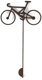 Hobby and Leisure Style Rustic or Powder Coated Metal Garden Stake or Stand (Bicycle 23" Tall Including Stake, Naturally Rusted) - Image 2