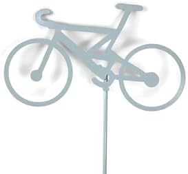 Hobby and Leisure Style Rustic or Powder Coated Metal Garden Stake or Stand (Bicycle 23" Tall Including Stake, Mint White) by Handmade