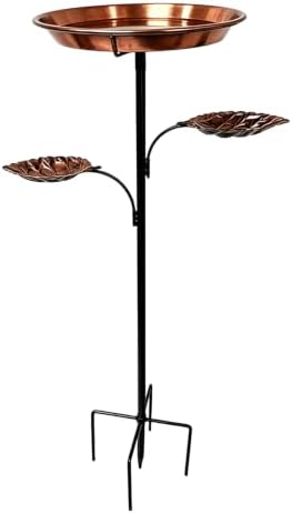 Metal Birdbath Outdoor Vintage Freestanding Bird Bath Bowl by Unknown