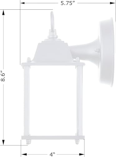 WISBEAM White Outdoor LED Wall Lantern, 2 Packs Outdoor Porch Light Fixture, Aluminum Housing Plus Glass, Wet Location Rated, ETL Qualified, 3000K - Image 6
