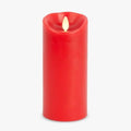 Luminara Flameless LED Battery Operated Flickering Pillar Moving Flame Candles (True Red, 3" x 6.5") by Luminara