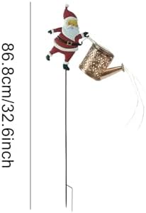 2PCS Christmas Claus Solar Kettle Lights, Santa Solar Watering Can Garden Lawn Decorative Lights, Waterproof Outdoor for Garden, Patio, Christmas Yard Décor - Image 2