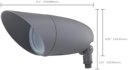Nuvo 62/1208 One Light 12.2-Inch LED Landscape Floodlight, 12W/120V, 3000K/1240 Lumens, Light Gray - Image 5