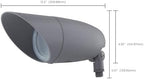 Nuvo 62/1208 One Light 12.2-Inch LED Landscape Floodlight, 12W/120V, 3000K/1240 Lumens, Light Gray - Image 5