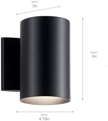 Kichler Cylinders Outdoor Wall Sconce Light, Black - Image 2