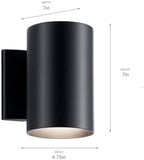 Kichler Cylinders Outdoor Wall Sconce Light, Black - Image 2