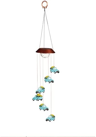 Evergreen Color Changing Solar Mobile with Spinning Light Refractor, Truck with Florals- 7 x 29 x 7 Inches Fade and Weather Resistant Outdoor Decoration for Homes, Yards and Gardens by EvergreenGarden