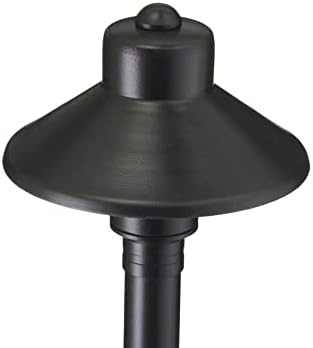 VOLT Flat Hat 12V Black Brass Path Light (5" Shade, 24" Tall) - Image 2