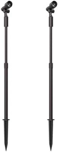 Low Voltage Spotlights 2PK Landscape Lighting LED 2700K Warm White 4W 66 Lumens Outdoor Lights Aluminum Housing Telescopic Post with Connector for Garden Yard Black Finish by LLLIGHTINGLIVING