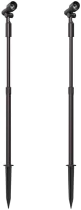 Low Voltage Spotlights 2PK Landscape Lighting LED 2700K Warm White 4W 66 Lumens Outdoor Lights Aluminum Housing Telescopic Post with Connector for Garden Yard Black Finish by LLLIGHTINGLIVING