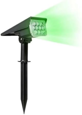 LED Solar Outdoor Garden Spotlights, IP65 Waterproof, Powered Security Landscape Lights, Auto On/Off,In-ground/Wall Lamp for Garden/Patio/Driveway/Pond/Deck(Green,1PCS(3w-5.5V)) by Unknown