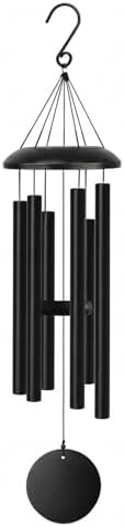 Wind Chimes for Outside Deep Tone, 38" Large WindChimes with 6 Tubes, 100% Rustproof Aluminum, Memorial Gift or Garden Patio Porch and Outdoor Décor(Black) by Pvifvi
